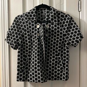 Kenneth Cole Reaction, short sleeve cropped lined coat-top